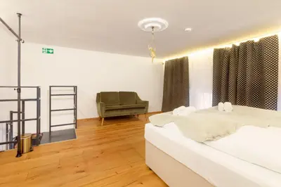 Ein Bett oder Betten in einem Zimmer der Unterkunft Zentral - Netflix - 2 Stöcke - Arbeitsplatz