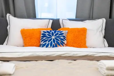 Ein Bett oder Betten in einem Zimmer der Unterkunft Danube family deluxe retreat