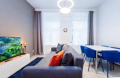 Ein Sitzbereich in der Unterkunft Danube family deluxe retreat