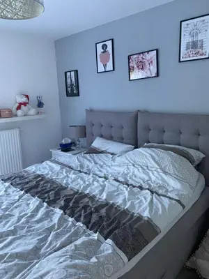 Ein Bett oder Betten in einem Zimmer der Unterkunft Tolle 3 Zimmer Wohnung mit Garten
