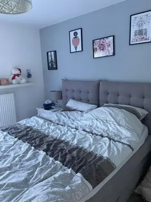 Ein Bett oder Betten in einem Zimmer der Unterkunft Tolle 3 Zimmer Wohnung mit Garten