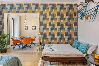Ein Sitzbereich in der Unterkunft Einzigartiges Upcycling DREAM Apt.
