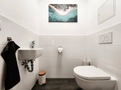 Ein Badezimmer in der Unterkunft Vienna Green - Modern New Apartment, Old Danube