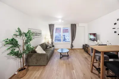 Ein Sitzbereich in der Unterkunft Zoder Apartments