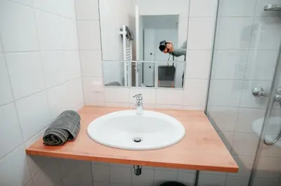 Ein Badezimmer in der Unterkunft Vienna Danube Apartment 45