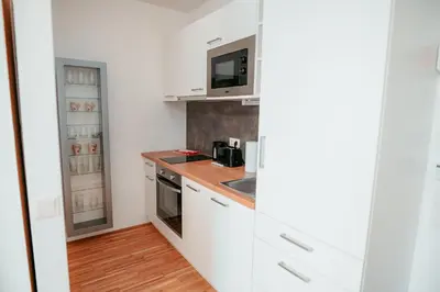 Küche/Küchenzeile in der Unterkunft Vienna Danube Apartment 45