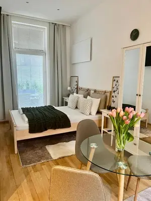 Ein Bett oder Betten in einem Zimmer der Unterkunft Gemütliches Studio Apartment