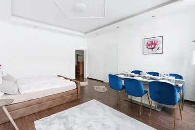 Ein Bett oder Betten in einem Zimmer der Unterkunft Central, modern, big apartment
