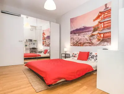 Ein Bett oder Betten in einem Zimmer der Unterkunft Relaxed Zen-Apartment in top area and amazing view