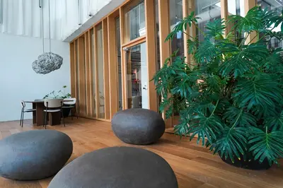 Ein Sitzbereich in der Unterkunft Relaxed Zen-Apartment in top area and amazing view