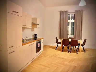 Küche/Küchenzeile in der Unterkunft Wiedner Apartments