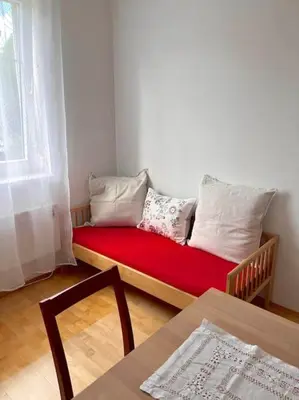 Ein Sitzbereich in der Unterkunft Appartment Weitblick