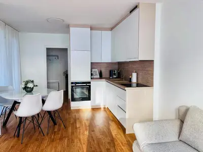 Küche/Küchenzeile in der Unterkunft MOMENTIC Apartments