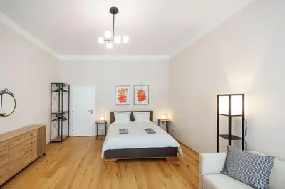 Ein Bett oder Betten in einem Zimmer der Unterkunft Apartment in Leopoldstadt