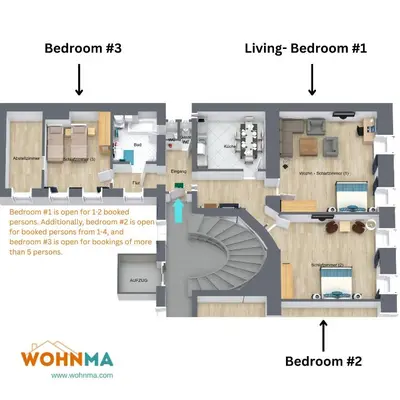 Grundriss der Unterkunft Yppen Apartment WohnMa