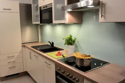 Küche/Küchenzeile in der Unterkunft Apartment Vienna 22