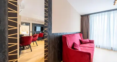 Ein Sitzbereich in der Unterkunft PLAZA Residence Wiener Neustadt