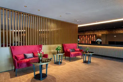 Ein Sitzbereich in der Unterkunft PLAZA Residence Wiener Neustadt