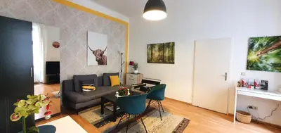 Ein Sitzbereich in der Unterkunft Stylish, central 2-room flat near Augarten