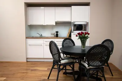 Küche/Küchenzeile in der Unterkunft Vienna Suites