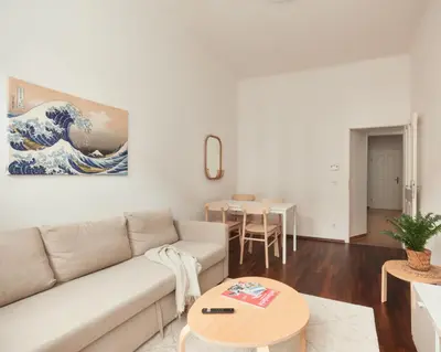 Ein Sitzbereich in der Unterkunft Perfecto Apartments with Designers Touch 24H Check-in