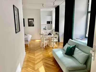 Ein Sitzbereich in der Unterkunft Gemütliches und modernes Apartment 34m²