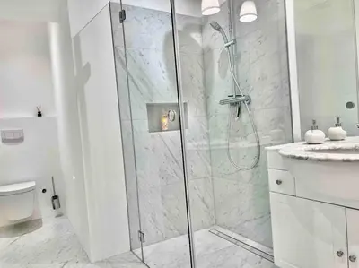 Ein Badezimmer in der Unterkunft Gemütliches und modernes Apartment,44 m²