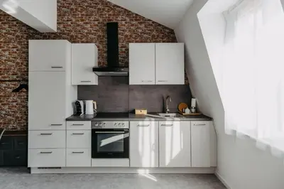 Küche/Küchenzeile in der Unterkunft Loft Schottenau