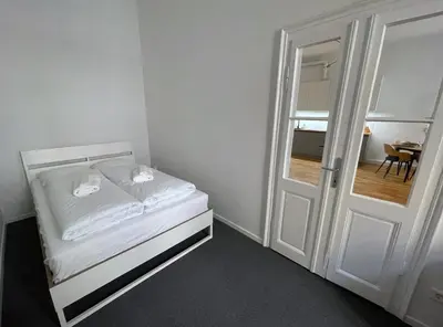 Ein Bett oder Betten in einem Zimmer der Unterkunft Authentic apartment near the city centre
