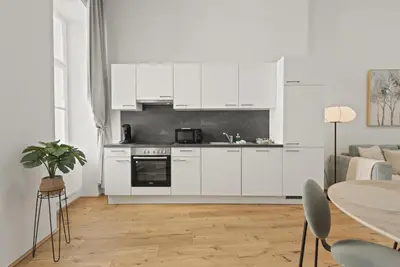 Küche/Küchenzeile in der Unterkunft Stadtpark City Apartment is Calling - by 4ty3 Apartments