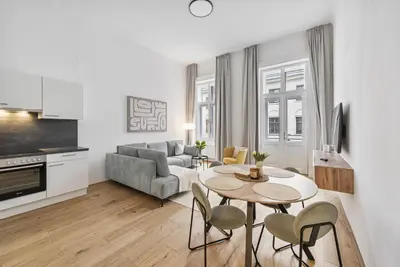 Küche/Küchenzeile in der Unterkunft Stadtpark City Apartment is Calling - by 4ty3 Apartments