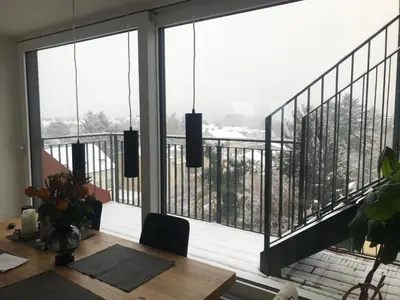 Ein Balkon oder eine Terrasse in der Unterkunft Großzügiges Dachterrassen-Appartment mit Klimaanlage und wunderbarem Ausblick über ganz Wien