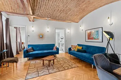 Ein Sitzbereich in der Unterkunft FarawayHomes Studio Vienna #B2