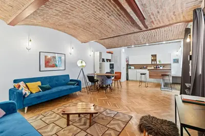 Ein Sitzbereich in der Unterkunft FarawayHomes Studio Vienna #B2