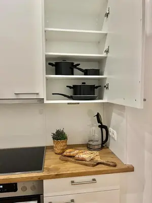 Küche/Küchenzeile in der Unterkunft Zentrales Apartment mit Balkon