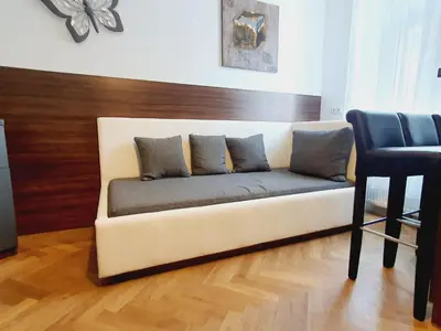 Ein Sitzbereich in der Unterkunft Apartments-in-vienna
