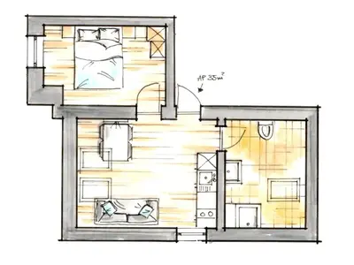 Grundriss der Unterkunft Ferienzimmer Reinisch in Tattendorf
