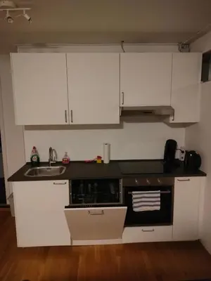 Küche/Küchenzeile in der Unterkunft Self Check-in Self Catering Apartment mit Seeblick und Klimaanlage - Neusiedlersee