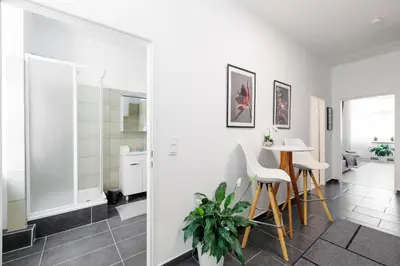Küche/Küchenzeile in der Unterkunft Ruhige Apartments nähe U2 Messe Prater