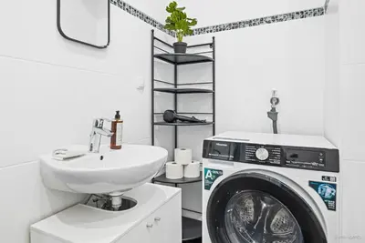 Ein Badezimmer in der Unterkunft Bernhards Apartment Flurschützstraße