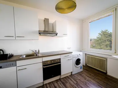 Küche/Küchenzeile in der Unterkunft Spacious Apartments with View & Free Parking