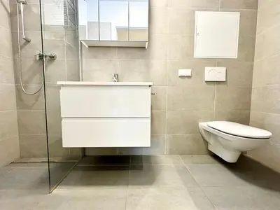 Ein Badezimmer in der Unterkunft Kreative Wohnung mit Balkon