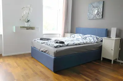 Ein Bett oder Betten in einem Zimmer der Unterkunft W Apartment - Brigittenau Area MM15