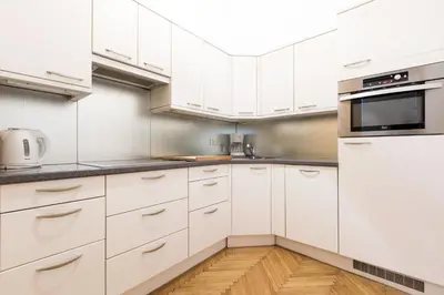 Küche/Küchenzeile in der Unterkunft HeyMi Apartments Oper