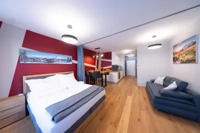 Ein Bett oder Betten in einem Zimmer der Unterkunft Vienna City Premium Apartments with Free Parking Garage