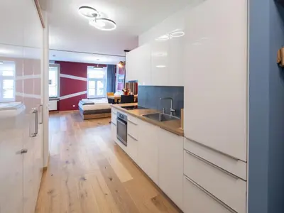 Küche/Küchenzeile in der Unterkunft Vienna City Premium Apartments with Free Parking Garage
