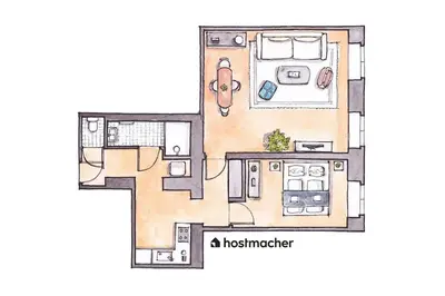 Grundriss der Unterkunft Pristine 1BR Suite, Quick to City by HM