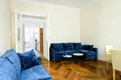 Ein Sitzbereich in der Unterkunft Apartment Custozza