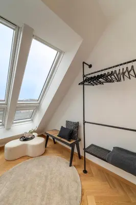 Ein Bett oder Betten in einem Zimmer der Unterkunft josef's home I Penthouse I Balcony & City Views