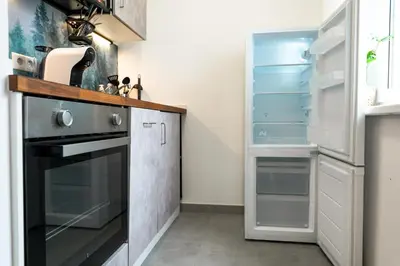 Küche/Küchenzeile in der Unterkunft Modernes Studio im Zentrum 4 Personen
